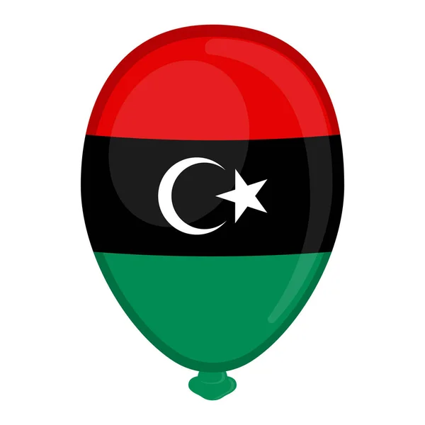 Una bandera en forma de globo de Libia — Archivo Imágenes Vectoriales