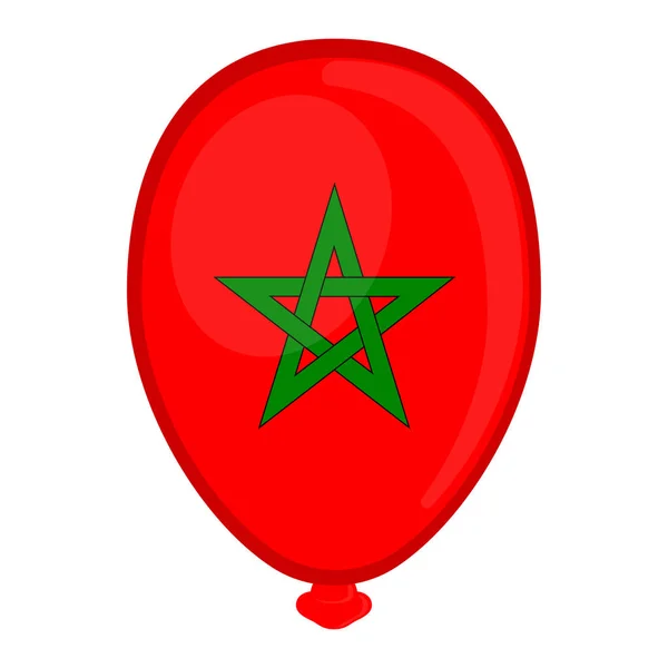Vlajka Maroka ve tvaru balónu — Stockový vektor