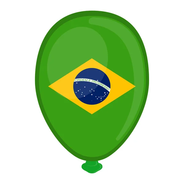 Eine ballonförmige Flagge Brasiliens — Stockvektor