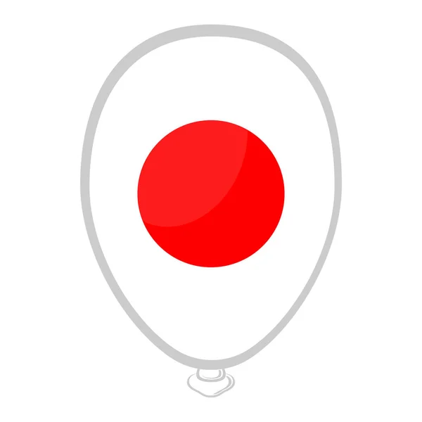 Una bandera en forma de globo de Japón — Vector de stock
