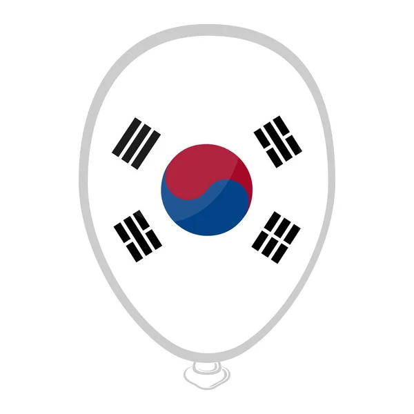 Bandeira em forma de balão da Coreia do Sul — Vetor de Stock