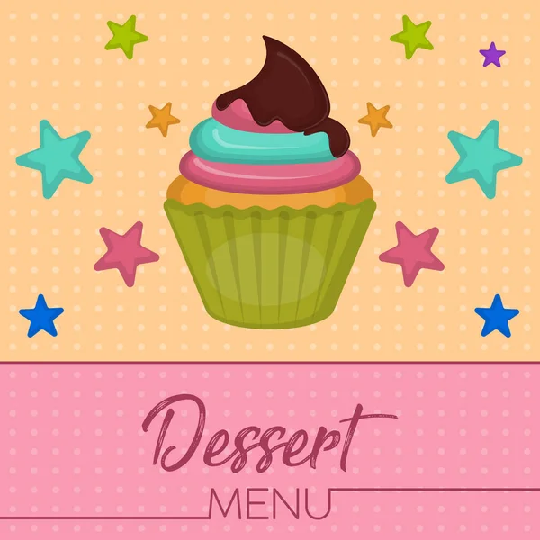 Ilustração menu de sobremesa — Vetor de Stock