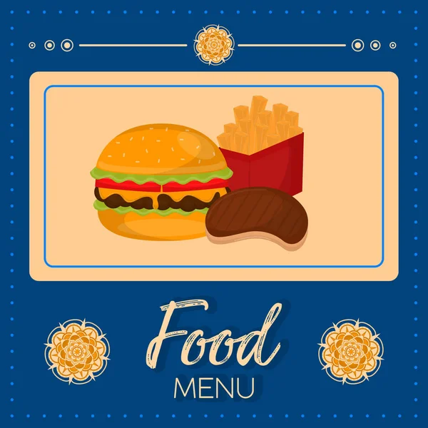 Menú de comida ilustración — Vector de stock