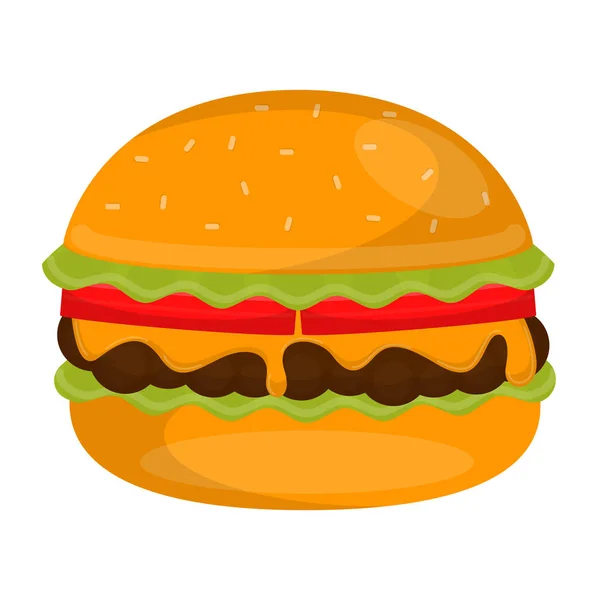 Isolato immagine hamburger — Vettoriale Stock