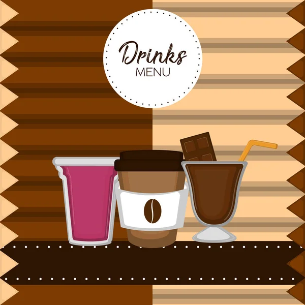 Ilustración del menú de bebidas — Vector de stock