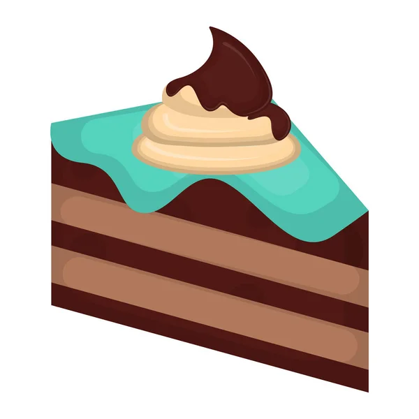 Pièce de gâteau glacé — Image vectorielle