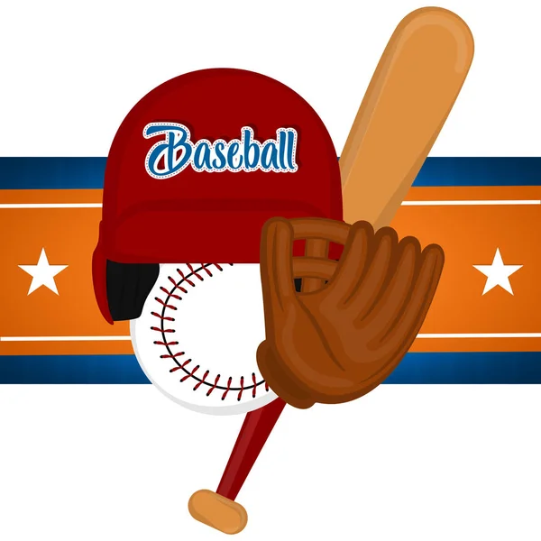 Ilustración de póster de béisbol — Vector de stock