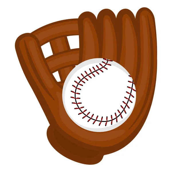 Basebollhandske med boll — Stock vektor