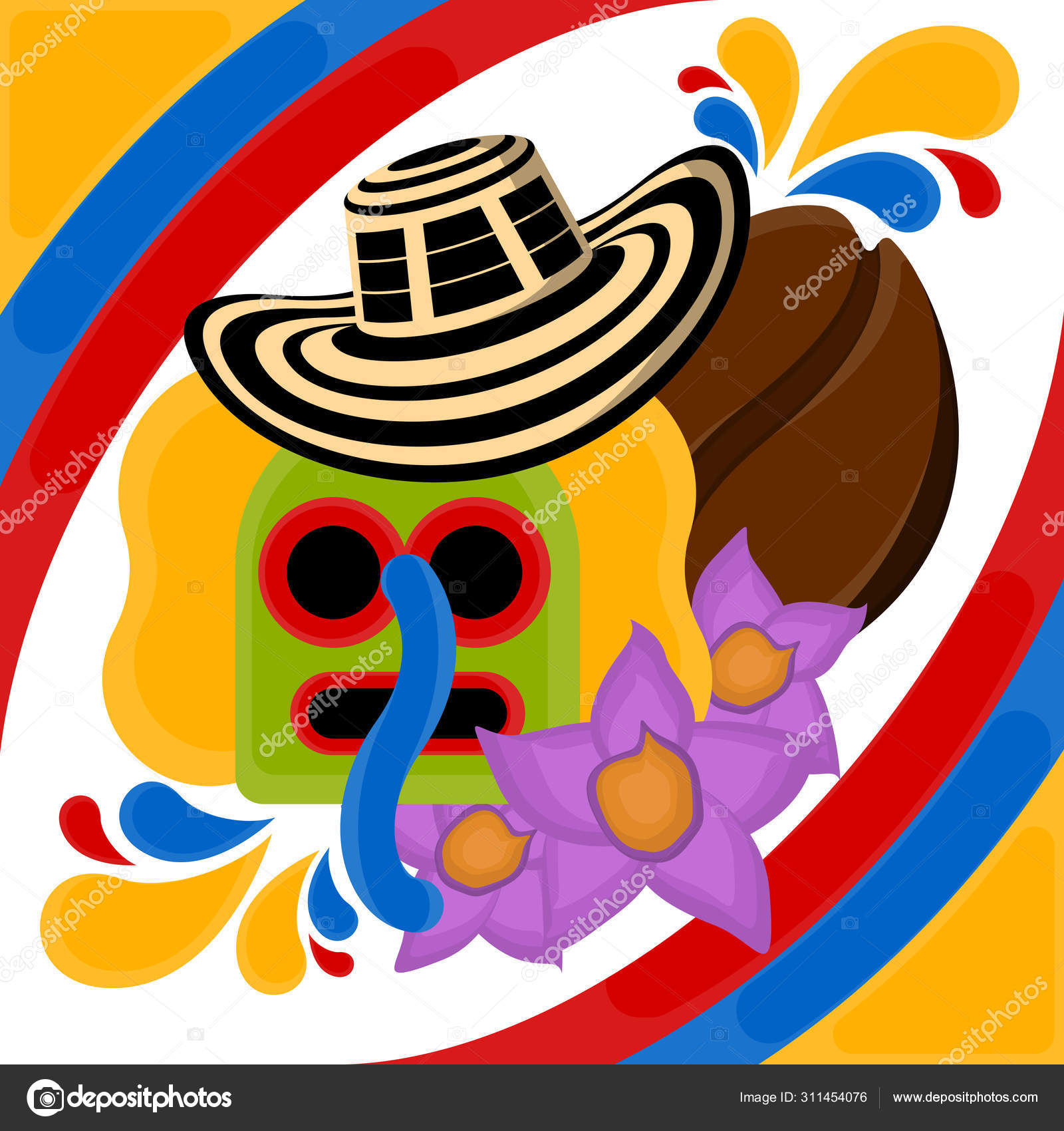 Imagen representativa de Colombia — Vector de stock © JoKalar01 #311454076