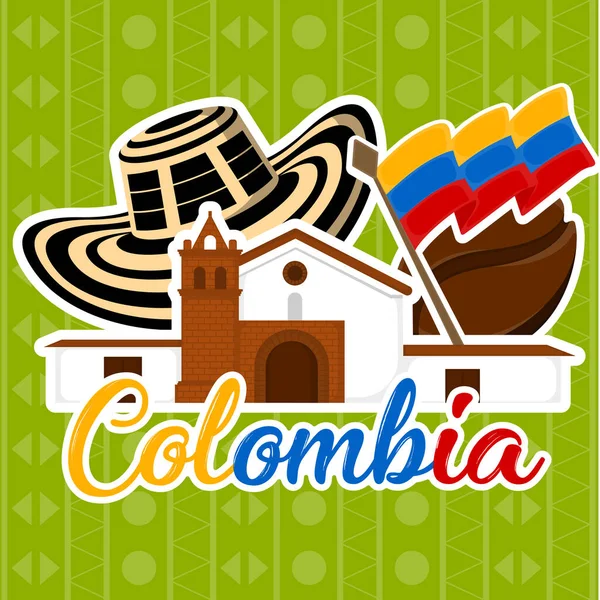 Imagen representativa de Colombia — Vector de stock