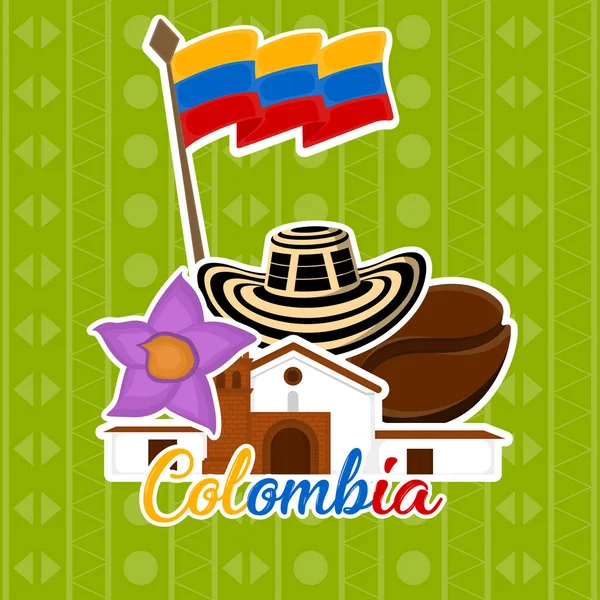 Imagen representativa de Colombia — Vector de stock