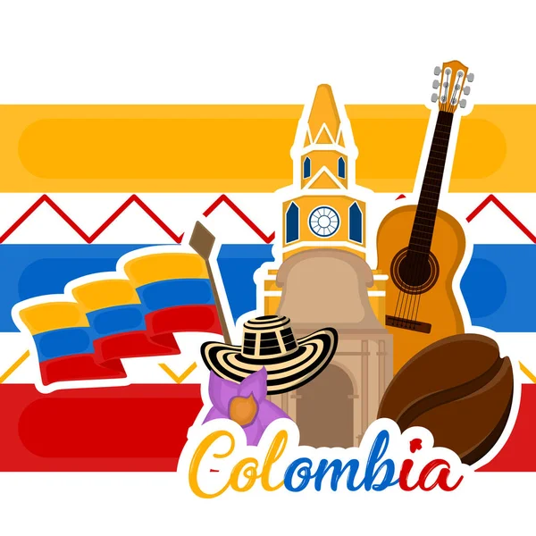 Imagen representativa de Colombia — Vector de stock