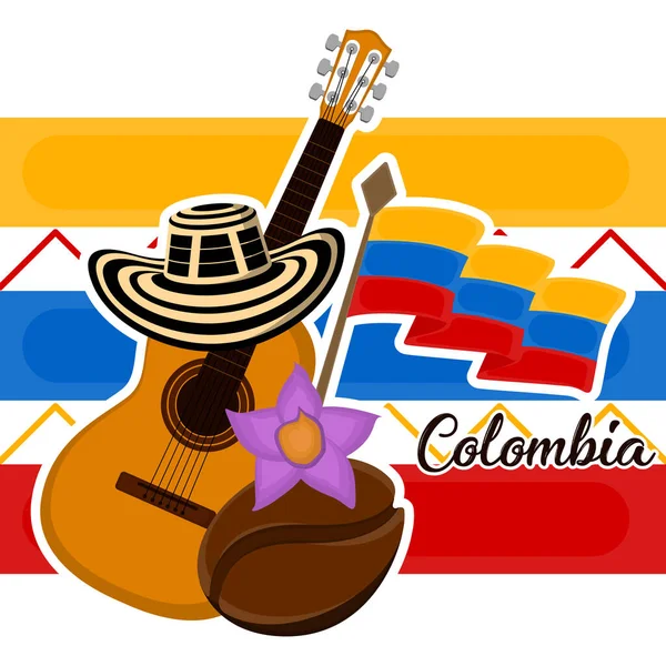 Reprezentativní obraz Kolumbie — Stockový vektor