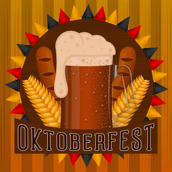 Oktoberfest poster illustration — Stock Vector