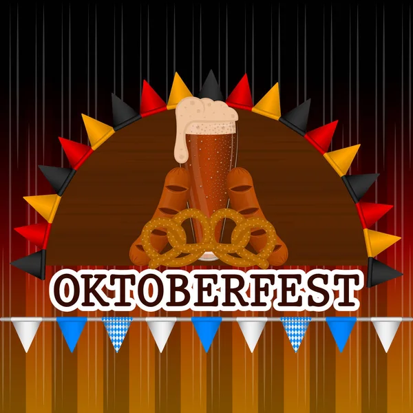 Illustrazione poster Oktoberfest — Vettoriale Stock