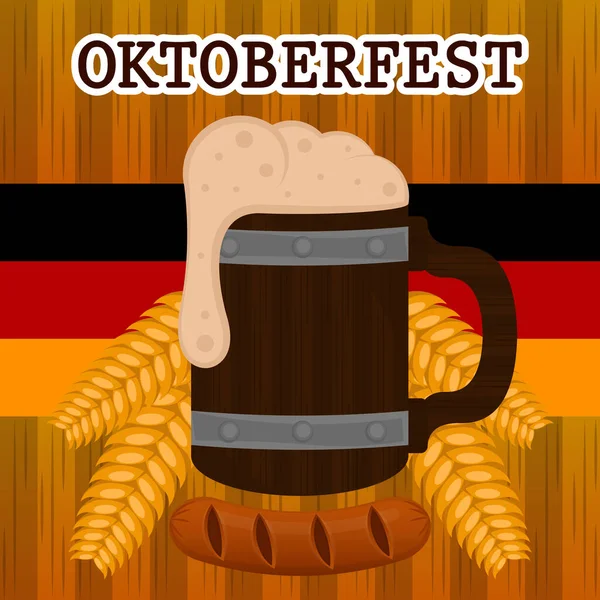 Oktoberfest poster illüstrasyon — Stok Vektör