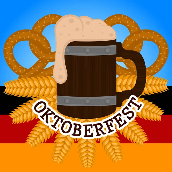 Oktoberfest-Plakatillustration — Stockvektor