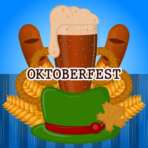 Oktoberfest-Plakatillustration — Stockvektor