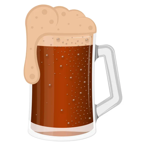 Pivní hrnek s pěnou — Stockový vektor
