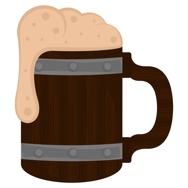 Ξύλινη κούπα μπύρα — Διανυσματικό Αρχείο