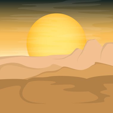 Doğal peyzaj illüstrasyon