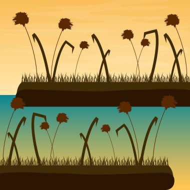 Doğal peyzaj illüstrasyon