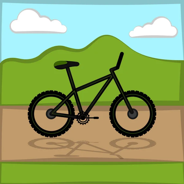 Bicycle over a natural landscape — Stock Vector