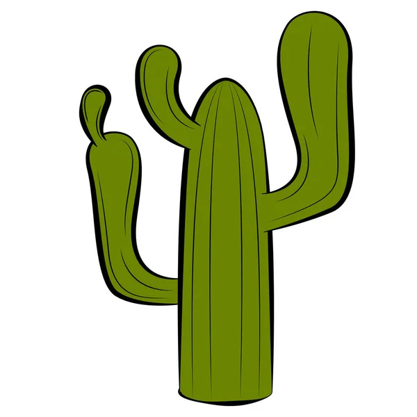 Citra kartun kaktus yang terisolasi - Stok Vektor