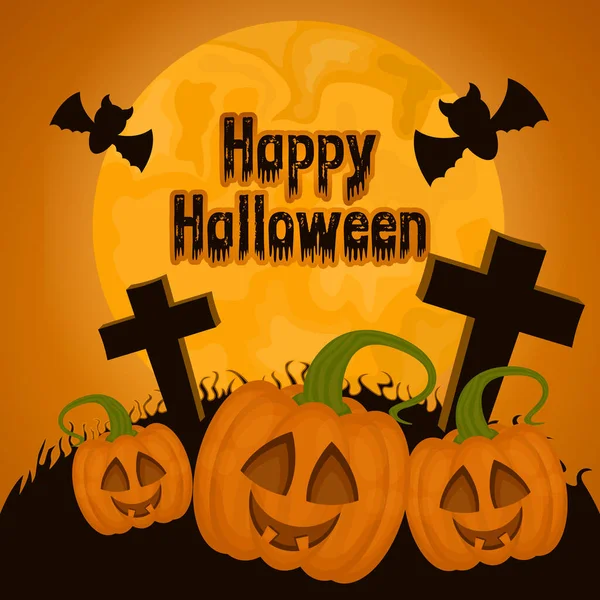 Feliz tarjeta de Halloween — Vector de stock