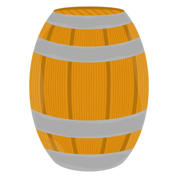 Изолированная икона деревянной бочки пива — стоковый вектор