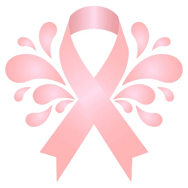 Breast cancer pink awareness ribbon — Stock Vector