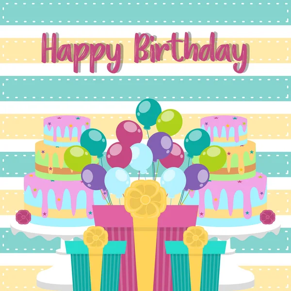 Colored birthday card — Stock Vector