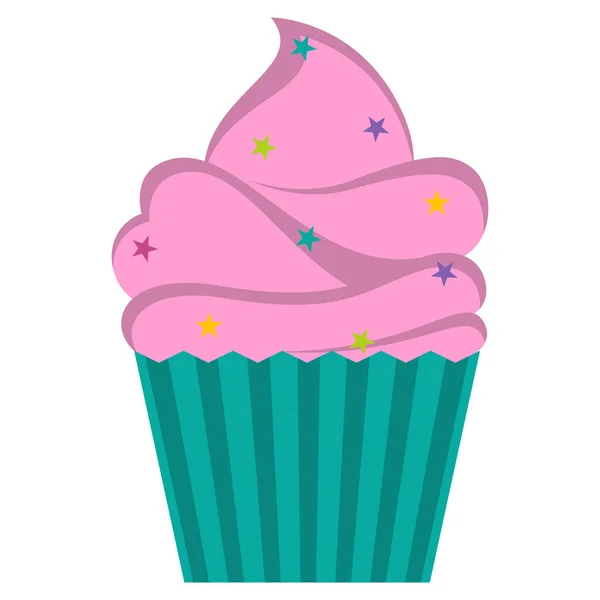 Ícone de cupcake de aniversário isolado — Vetor de Stock