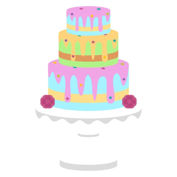 Isolated birthday cake icon — Stock Vector