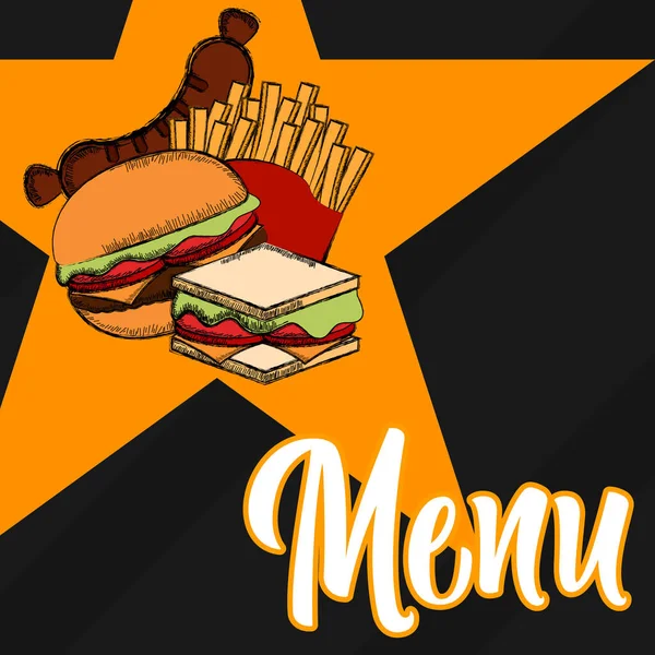 Diseño de menú de restaurante — Vector de stock