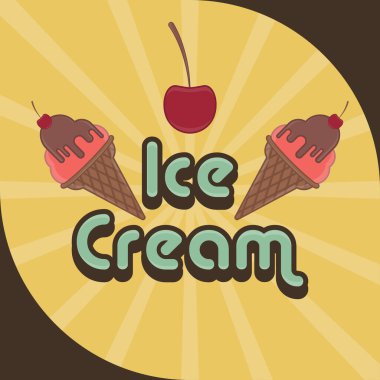 Vintage dondurma afişi