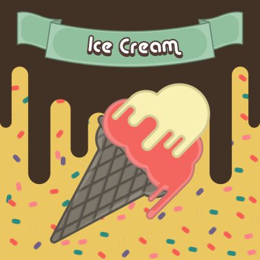 Vintage dondurma afişi