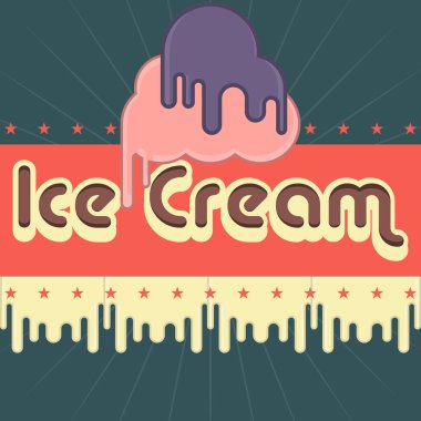 Vintage dondurma afişi