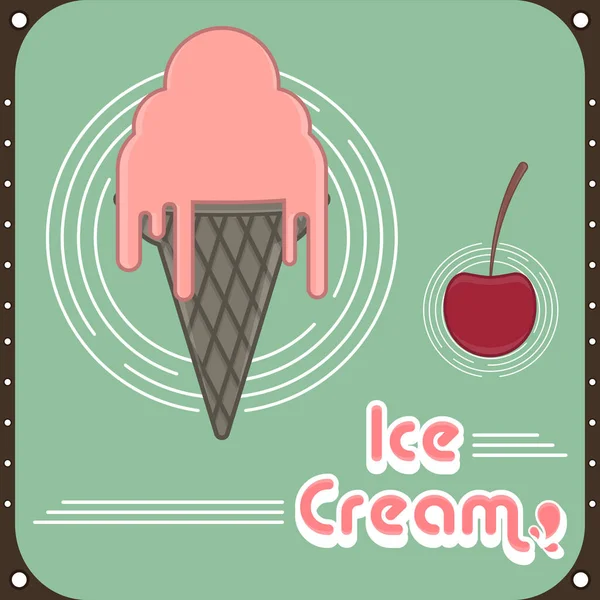 Vintage ice cream poster — Stock Vector