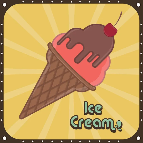 Vintage ice cream poster — Stock Vector