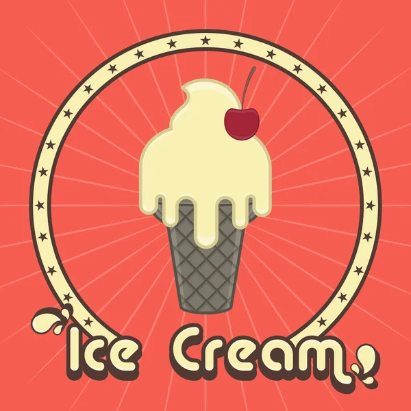 Vintage ice cream poster — Stock Vector