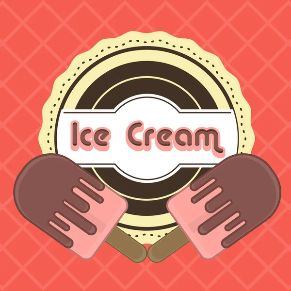 Vintage ice cream poster — Stock Vector