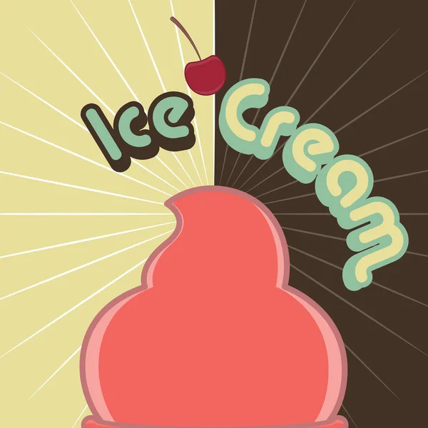 Vintage ice cream poster — Stock Vector