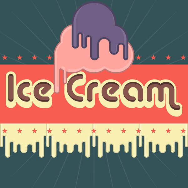 Vintage ice cream poster