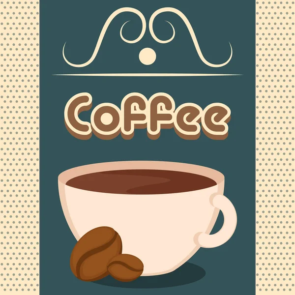 Vintage coffee cups poster — Stock Vector