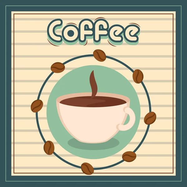 Vintage tazze di caffè poster — Vettoriale Stock