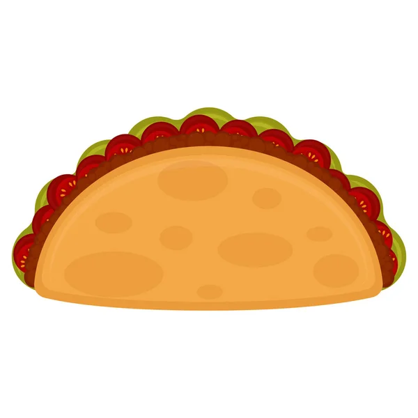 Taco Meksiko yang terisolasi - Stok Vektor