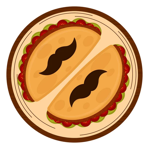 Tacos mexicains sur un plat — Image vectorielle