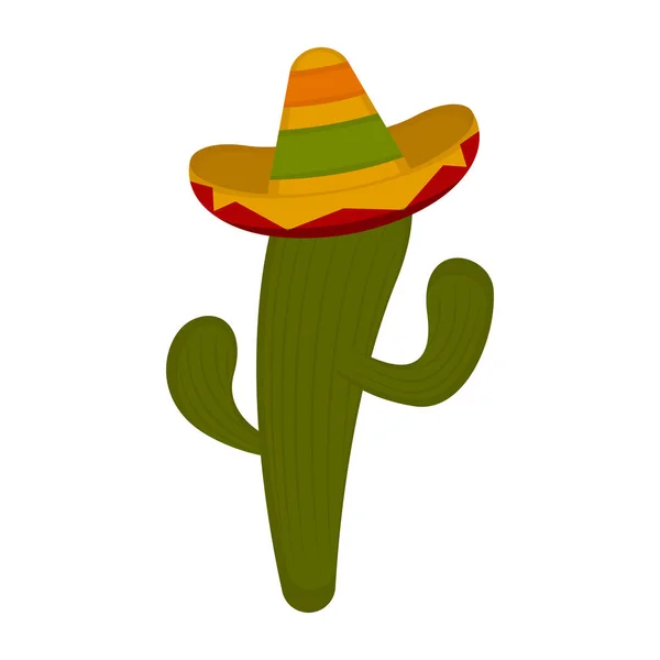 Cactus con sombrero — Vector de stock