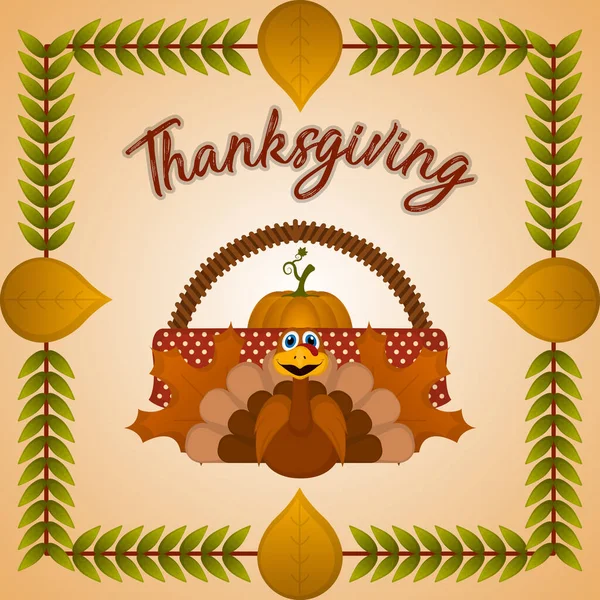 Joyeux Thanksgiving carte de jour — Image vectorielle